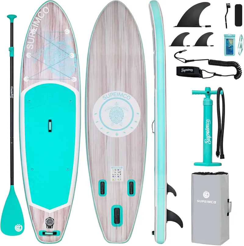 SUPEIMCO Inflatable Stand Up Paddle Board, Ocean Breeze Mint Green